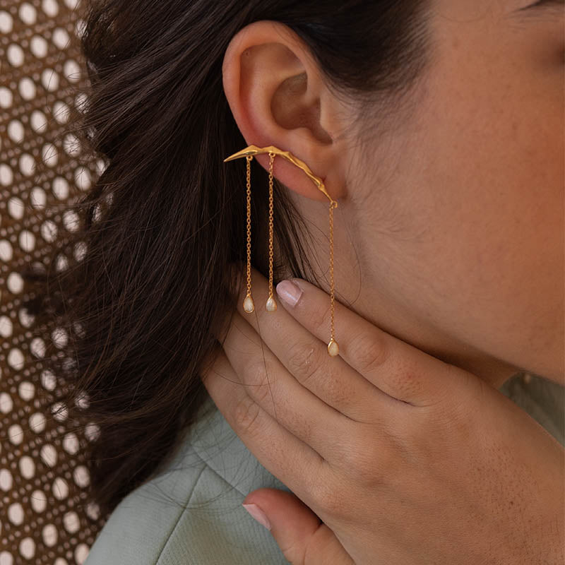 Pendientes Sinag Trepador Perla