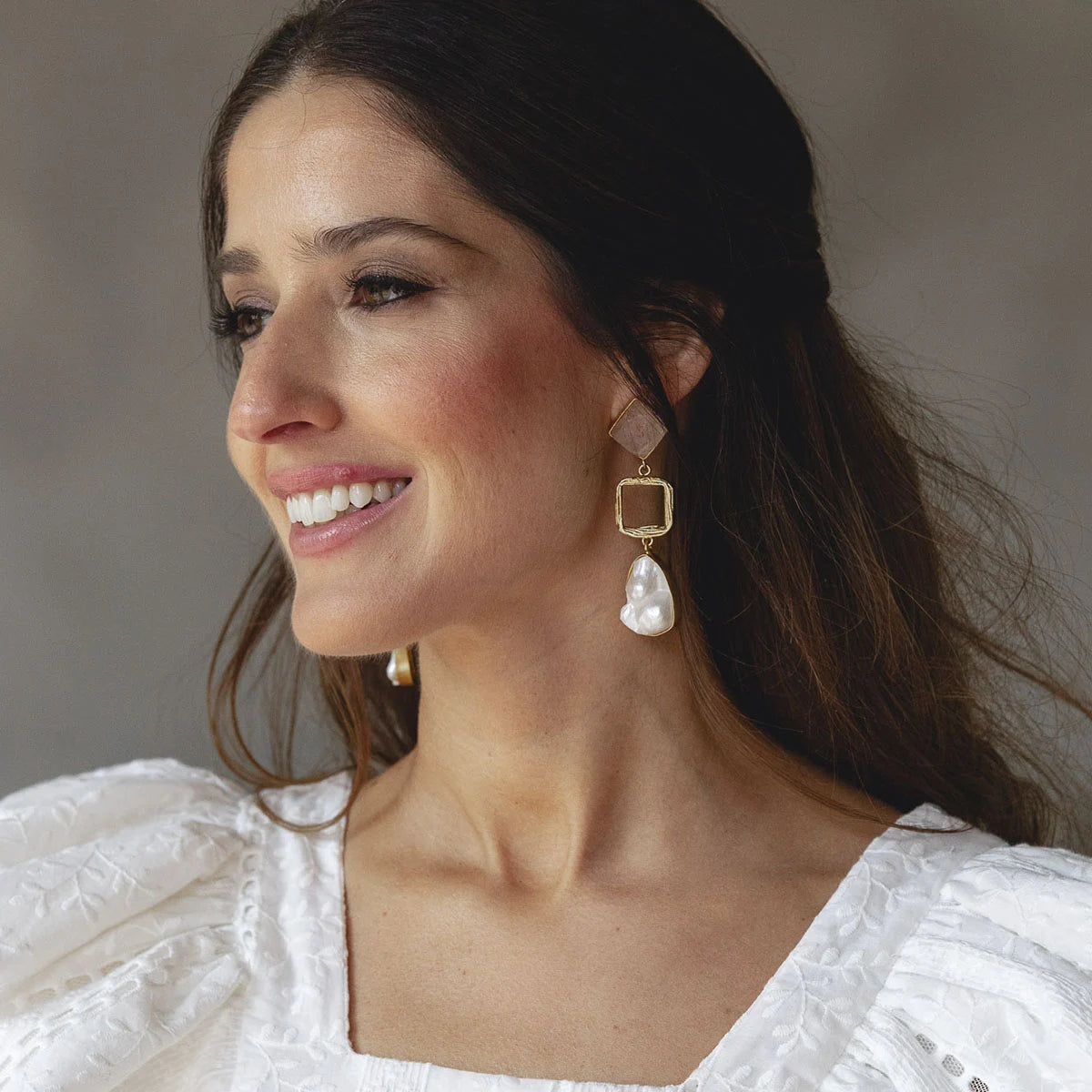 Pendientes Attina Rosa cuarzo