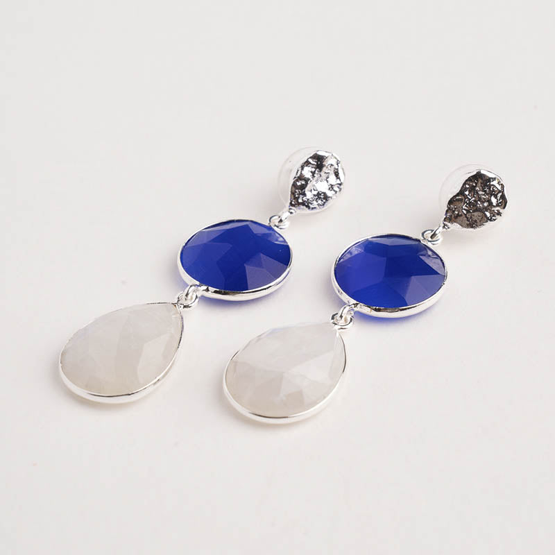 Pendientes Acanthus Ed. Limitada Plata Azul royal y Piedra lunar