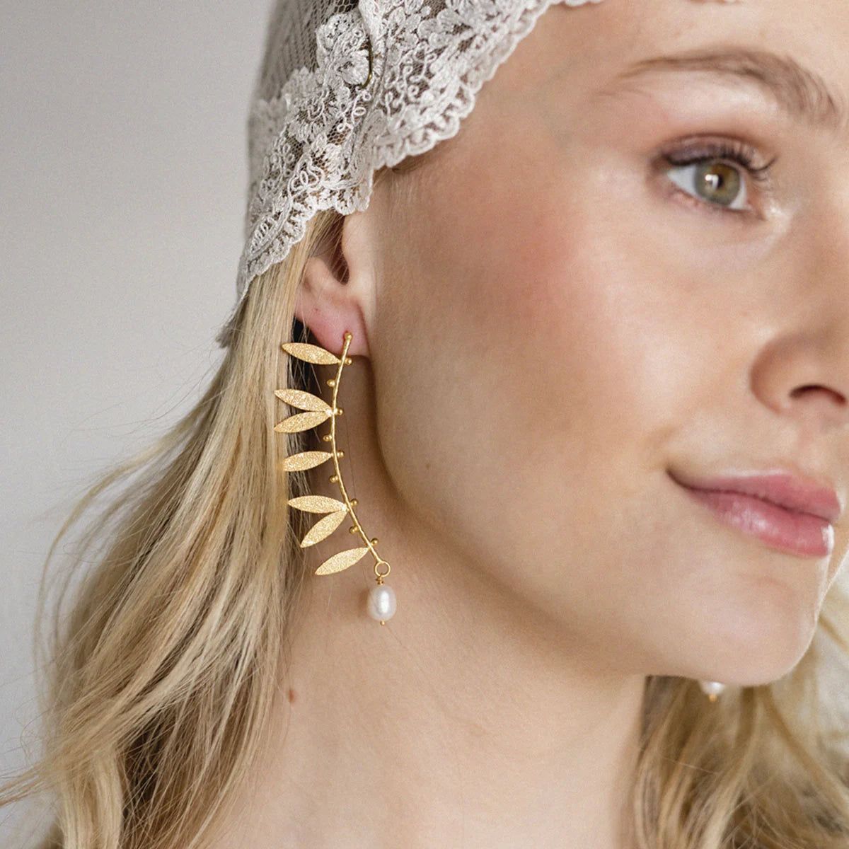 Pendientes Fronda Perla