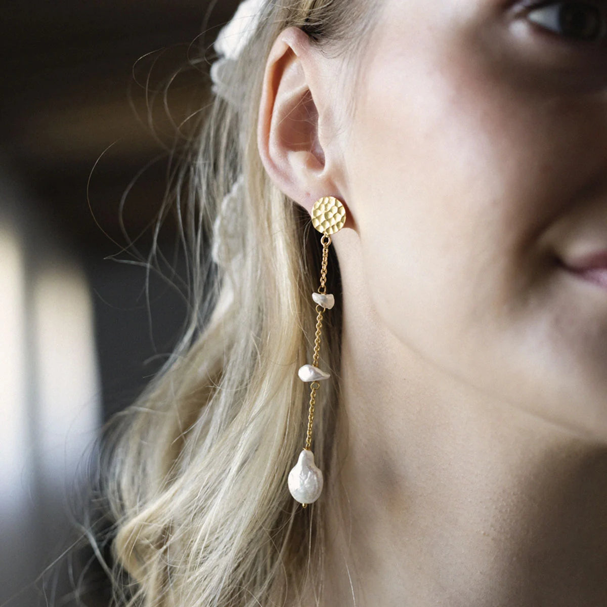 Pendientes Crisálida Perlas