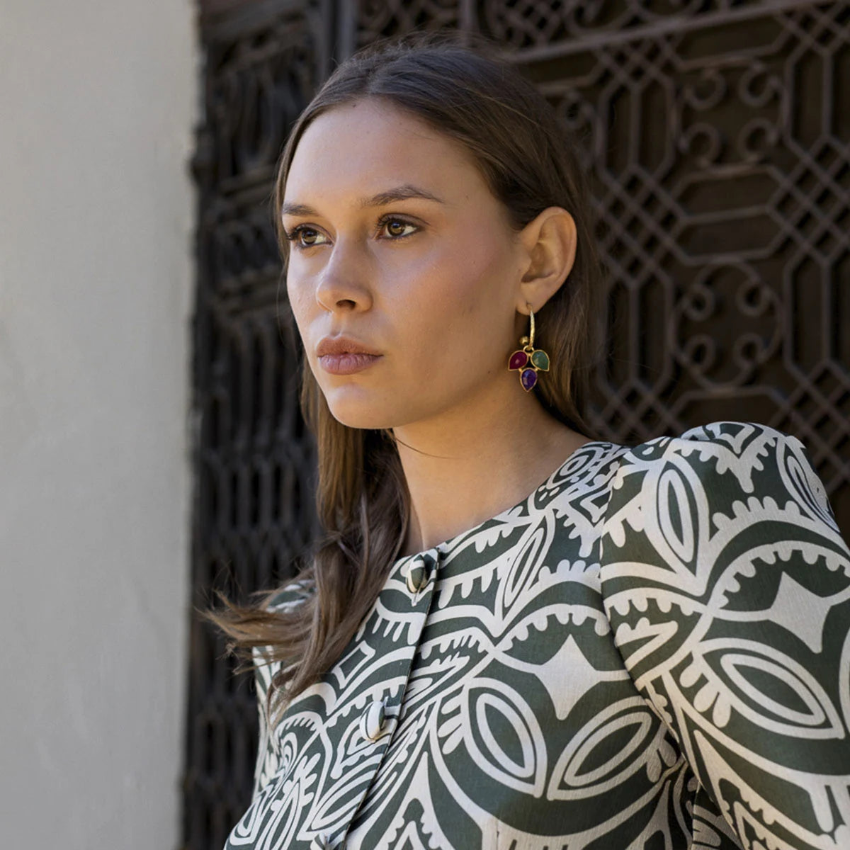 Pendientes Aros Coco Verde, Rubí y Morado (Desmontables)