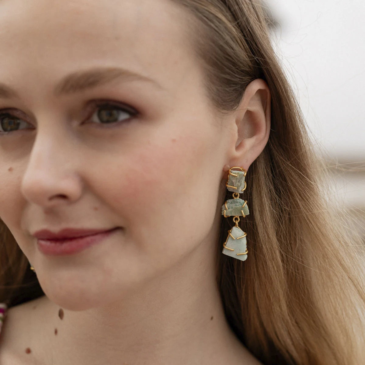 Pendientes Gisela Verde agua amazonita