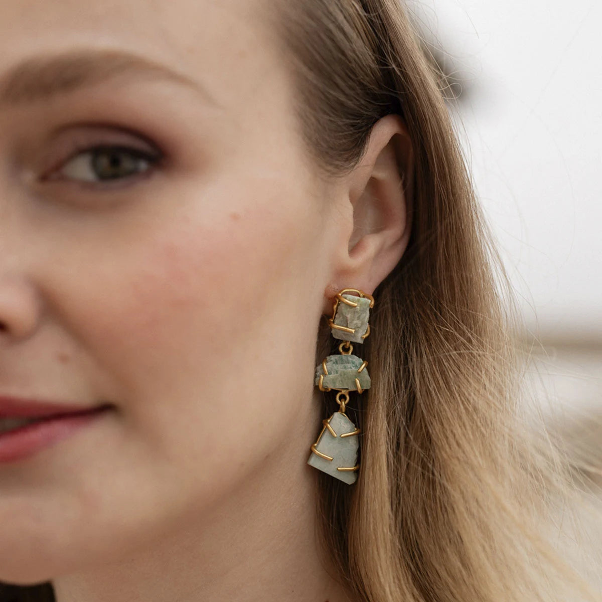 Pendientes Gisela Verde agua amazonita