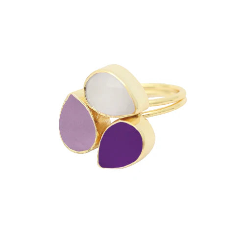 Anillo Platón Ed. Limitada Piedra Lunar, Malva y Morado