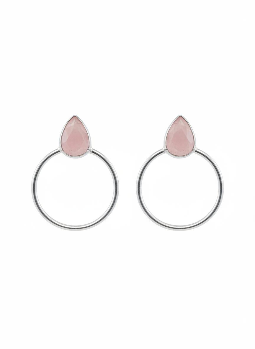 Pendientes Diwa Small Ed. Limitada Plata Rosa Cuarzo