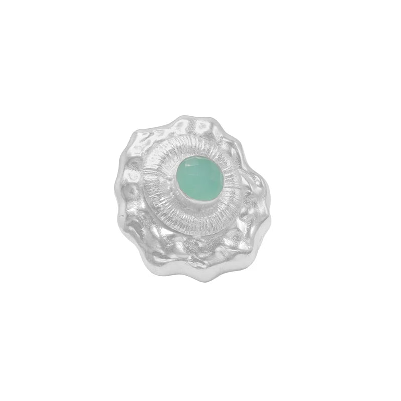 Anillo Douglas Plata Verde agua