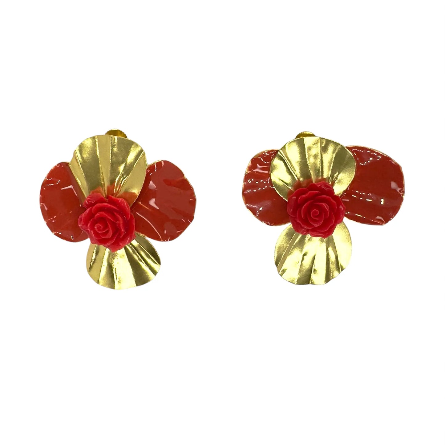 Pendientes Amapolas de Fuego Rojo