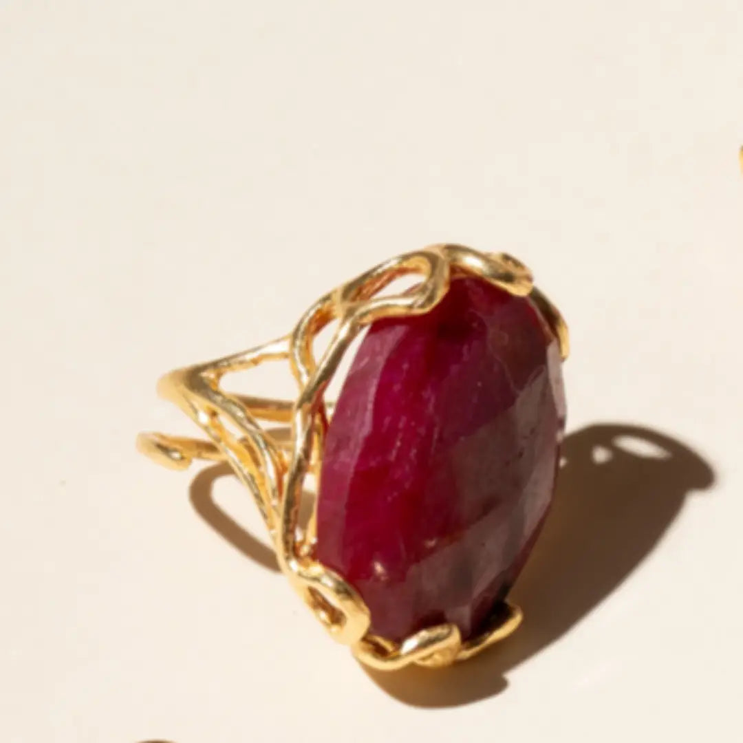 Anillo Alpes Face Rubí