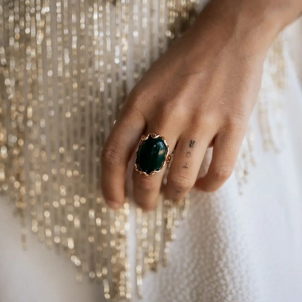 Anillo Alpes Liso Verde