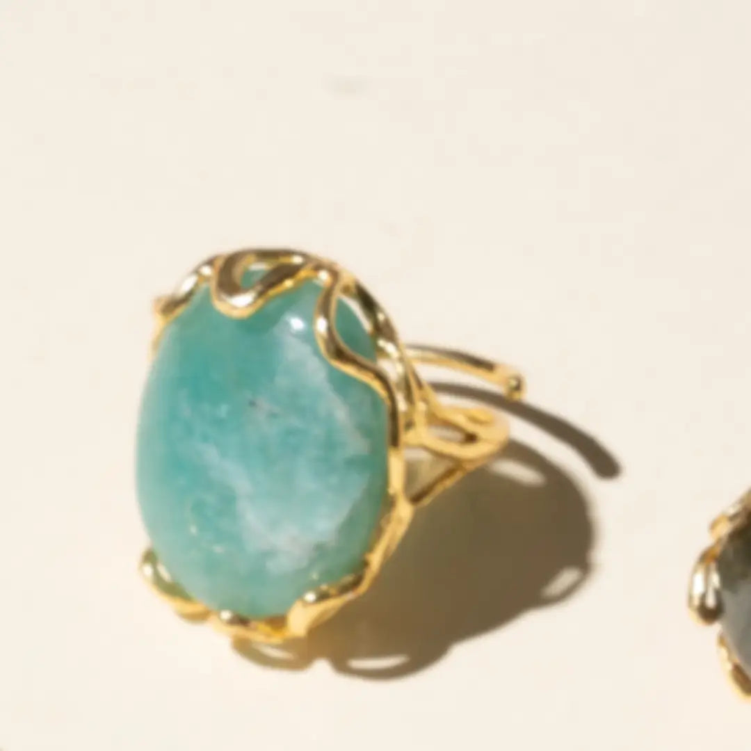 Anillo Alpes Liso Verde agua Amazonita