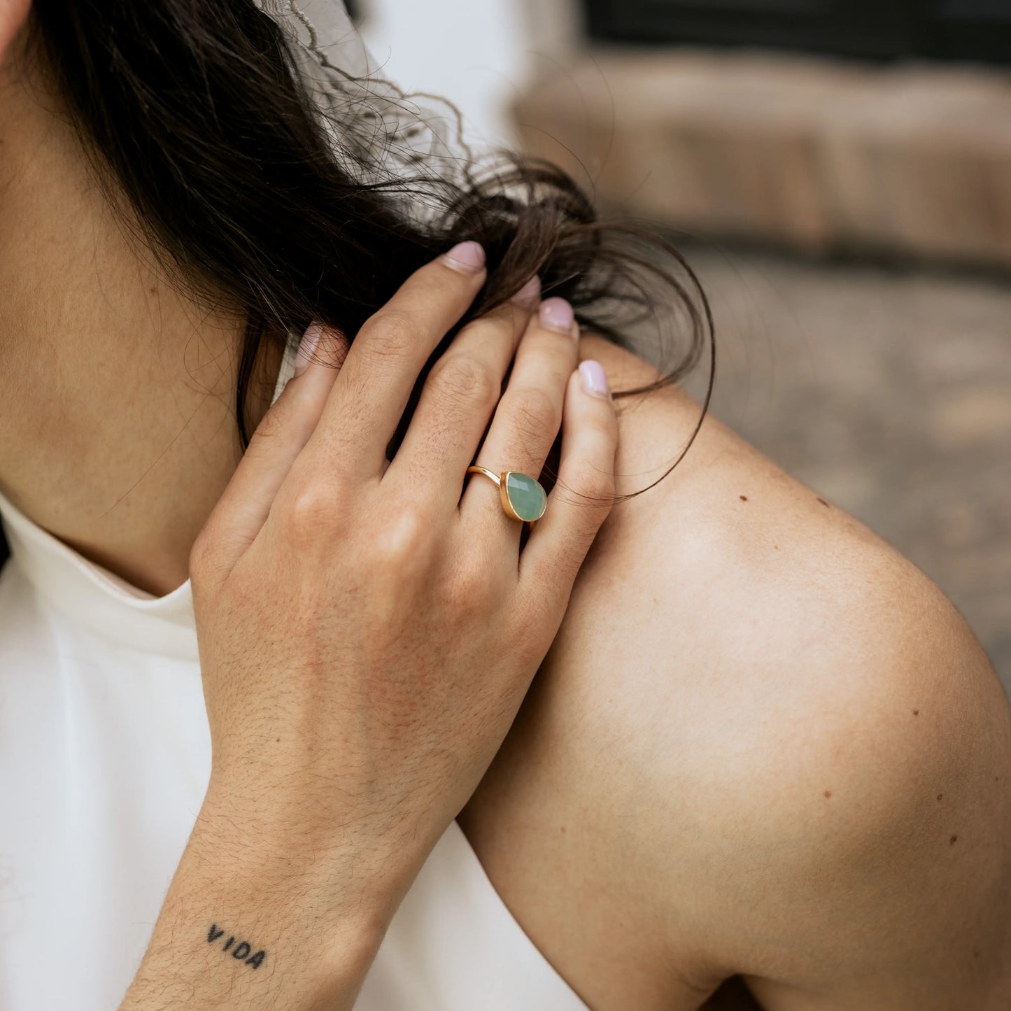 Anillo Berlín Verde agua