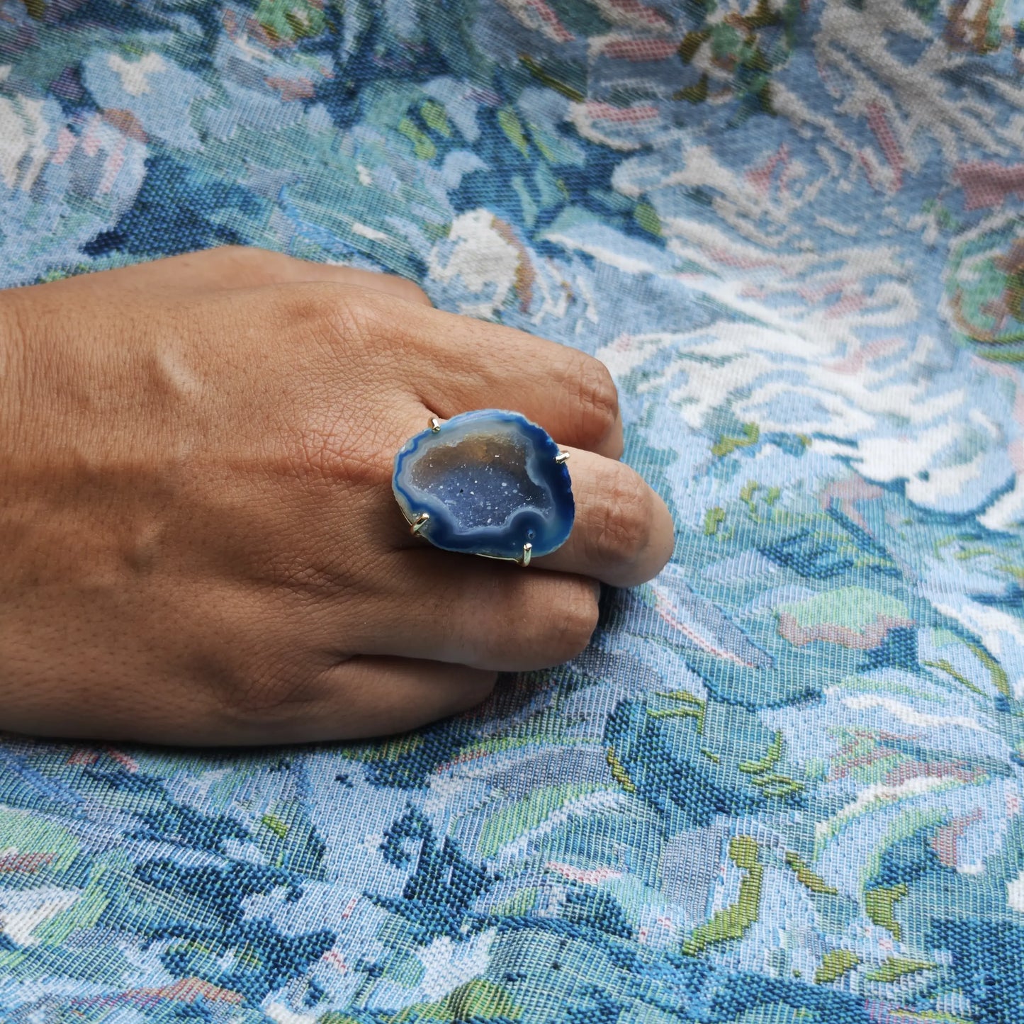 Anillo Geoda Plata Azul