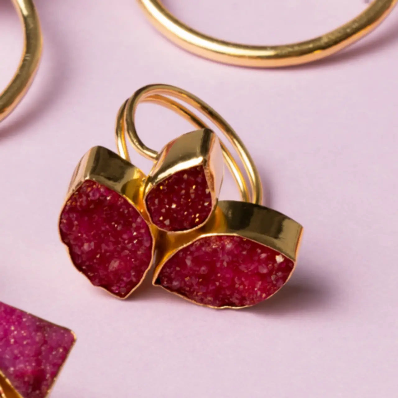 Anillo Grayas Drusa Burdeos Rosado