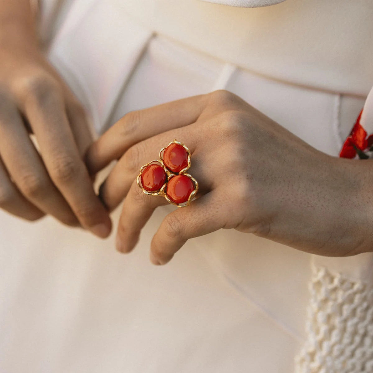 Anillo Baviera Liso Rojo