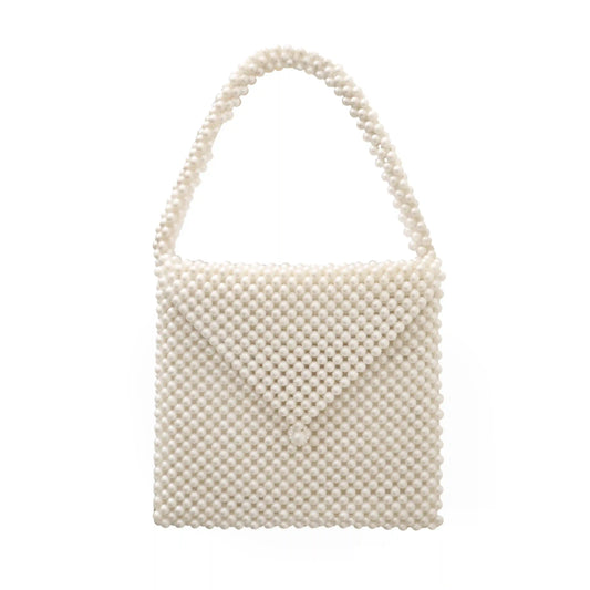 Bolso Asa Envelope Perlas Blanco