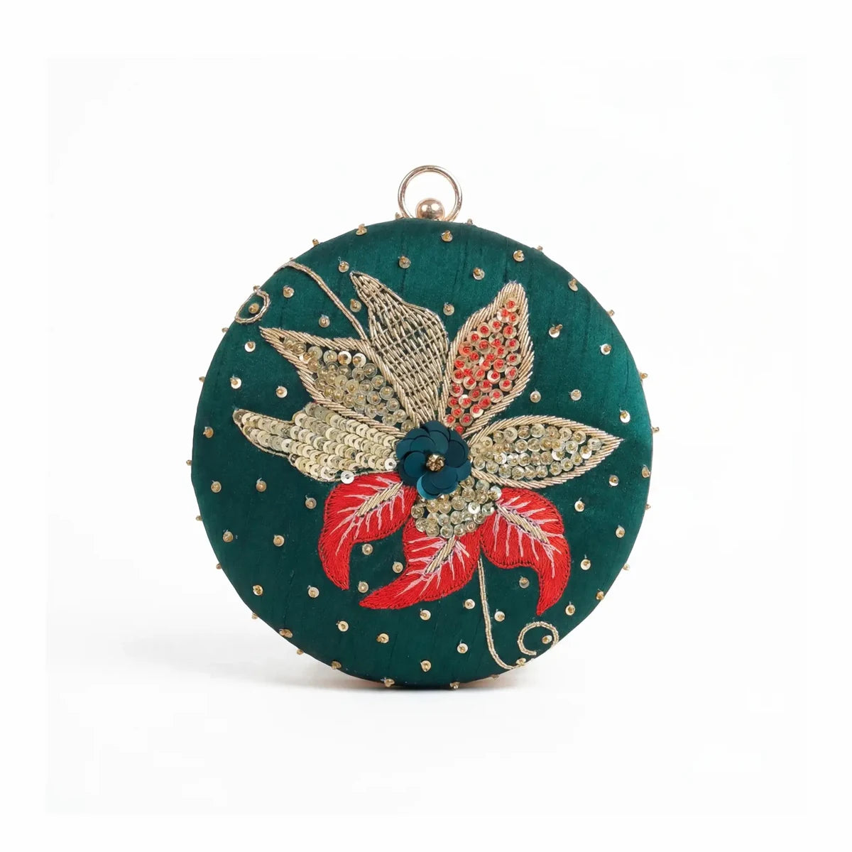 Bolso Circular Kantara Verde y Rojo