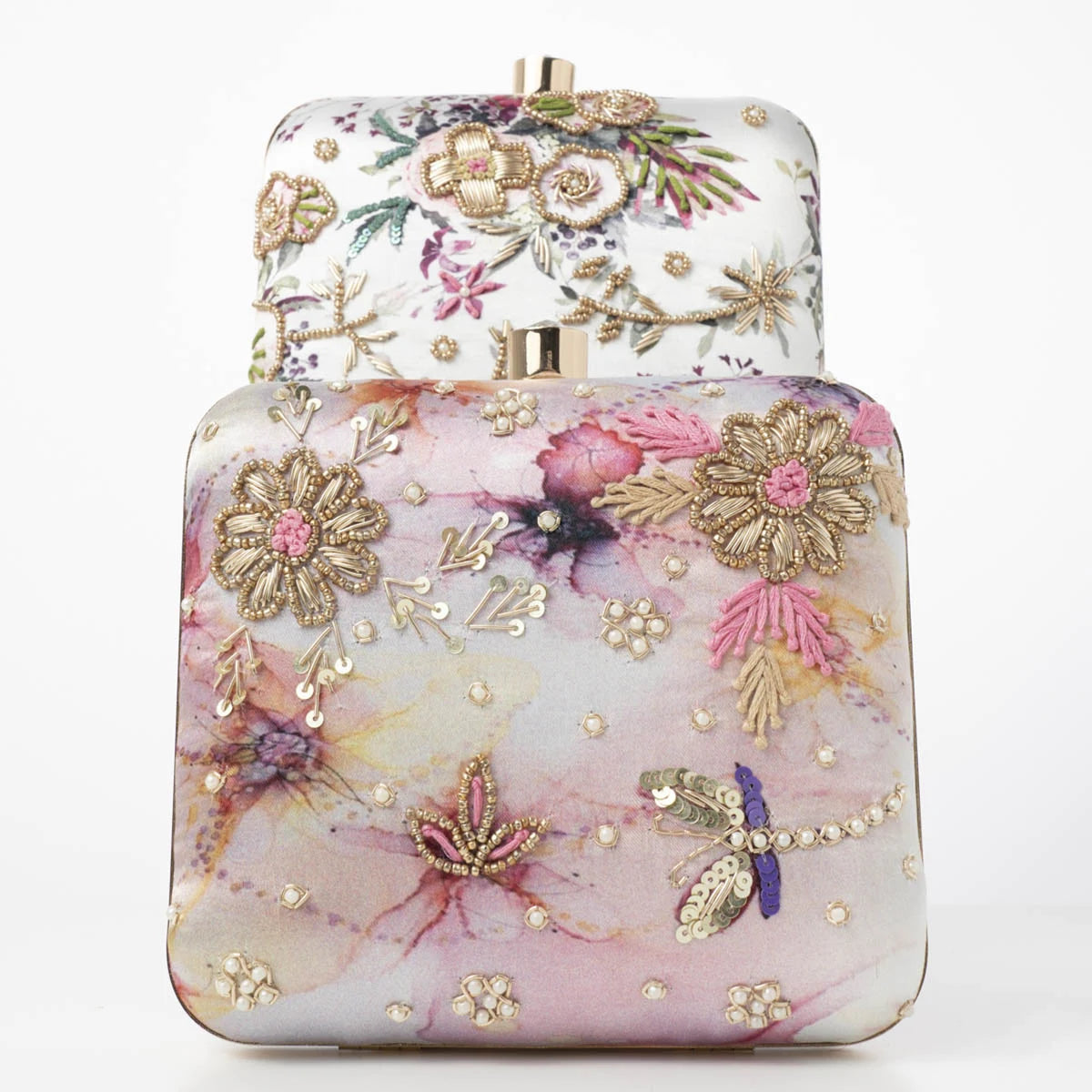 Bolso Cuadrado Nandi Rosas y Amarillo Soft