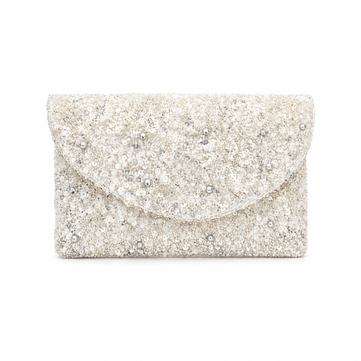 Bolso Sobre Joya Florencia Blanco y Plateado