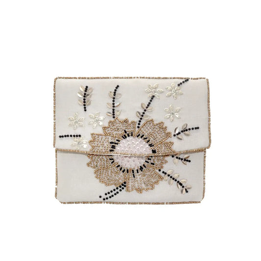 Bolso Sobre Magnolia Beige y dorado