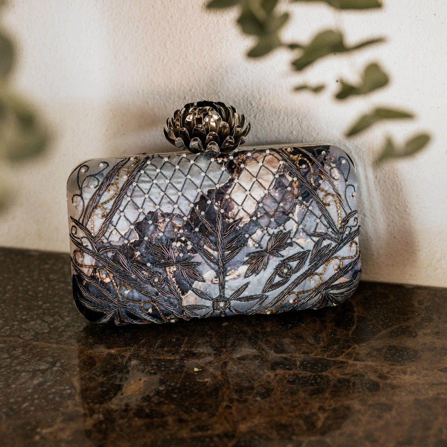 Bolso Loto Rangiroa Plata Azules