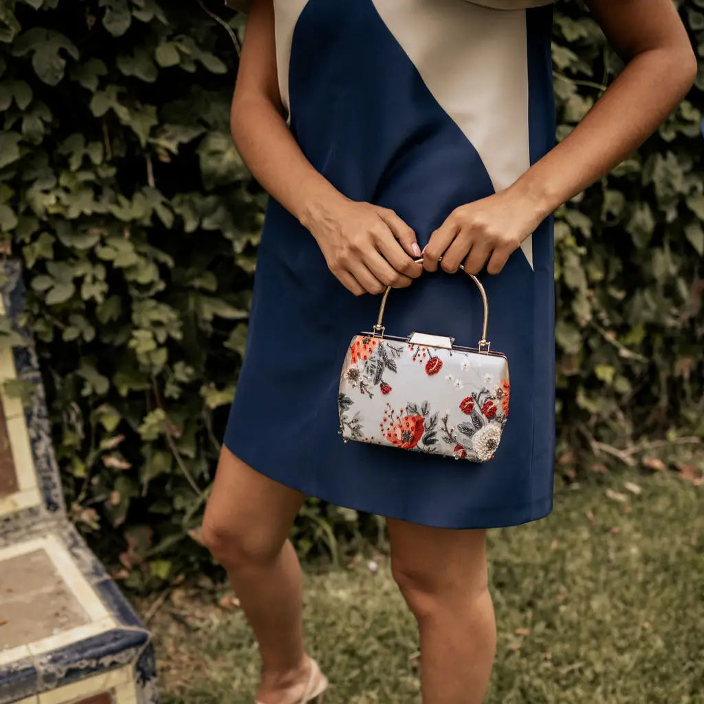 Bolso Maru Gris y Rojo