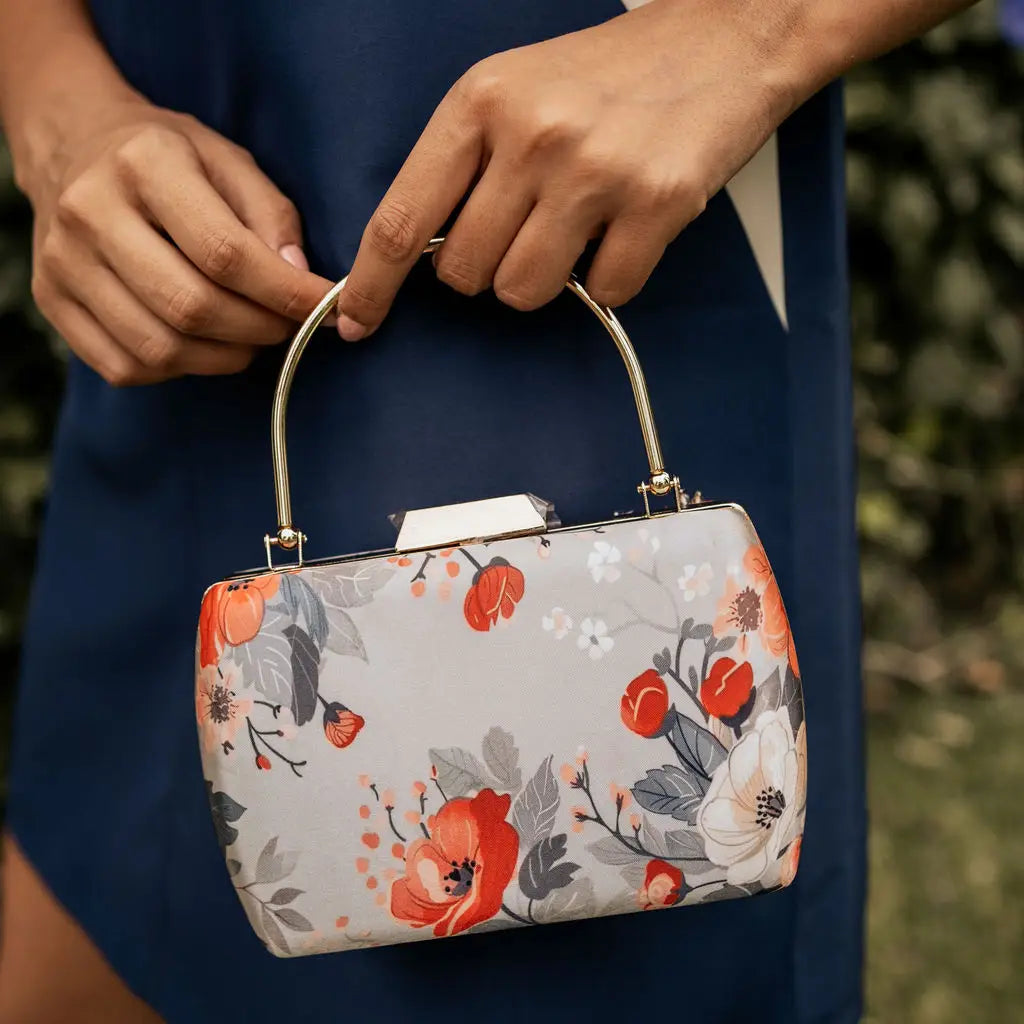 Bolso Maru Gris y Rojo