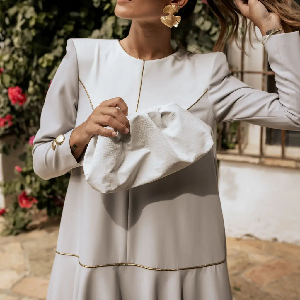 Bolso Nube Escamado Blanco