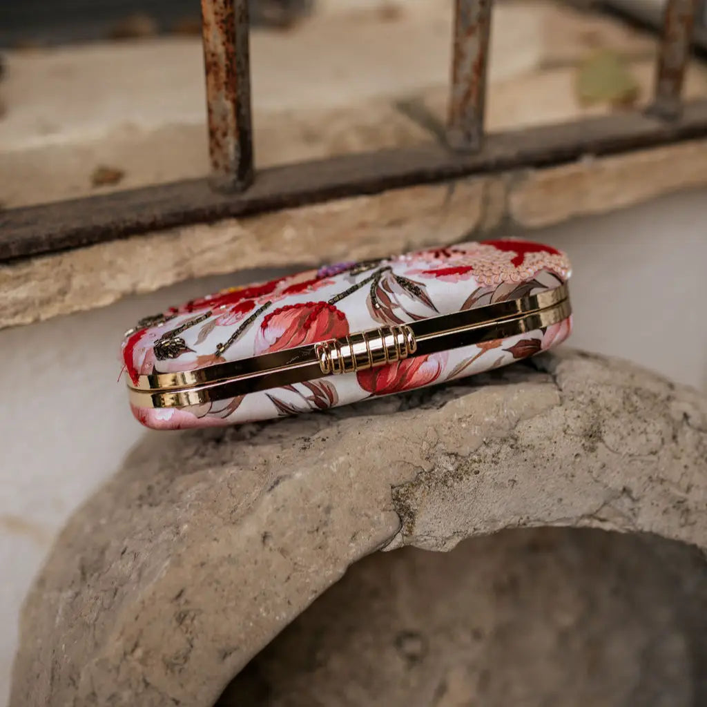 Bolso Ovalado Lennox Églantine Rosas y Coral