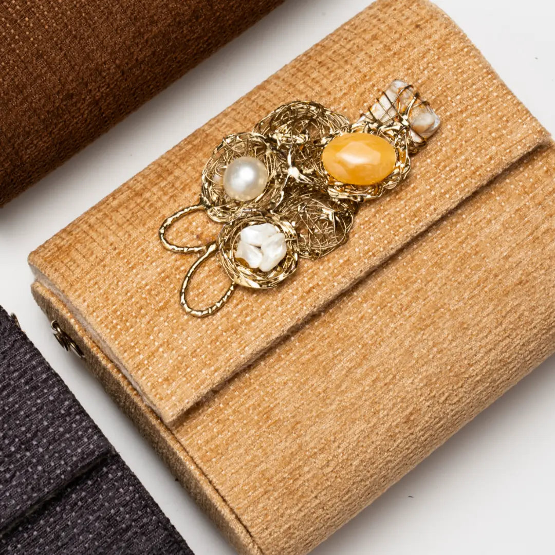 Mini Treasure Stones Camel Hard Shell Bag