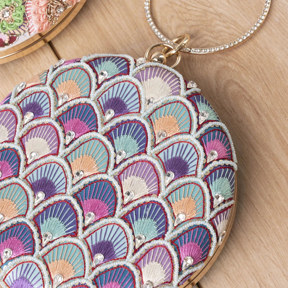 Bolso Circular Gan Azules y Morados