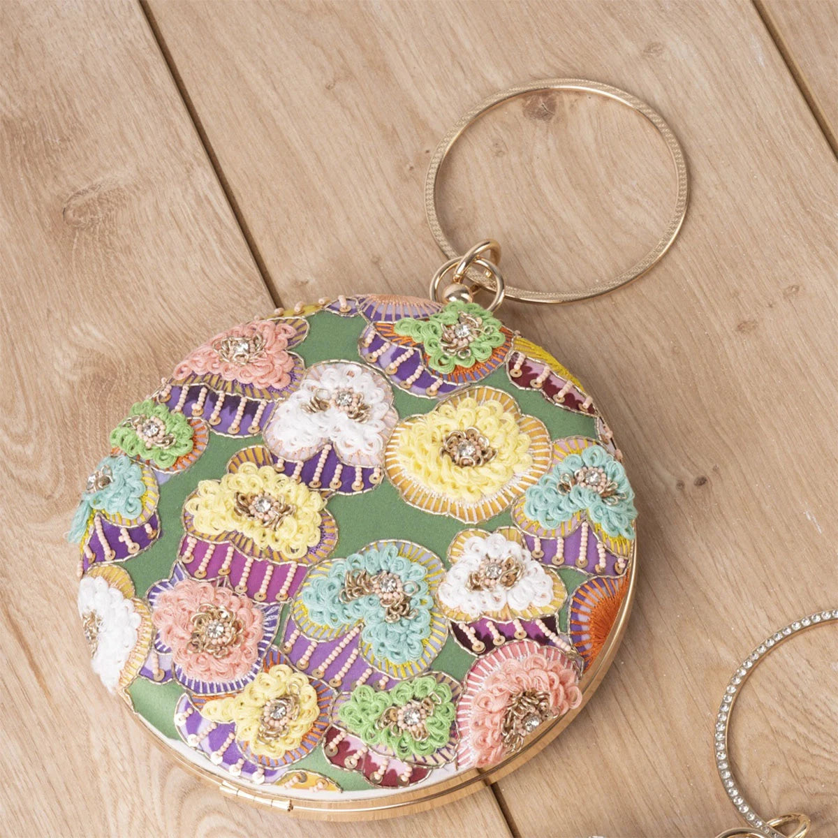 Bolso Circular Mescalero Verde Multicolor