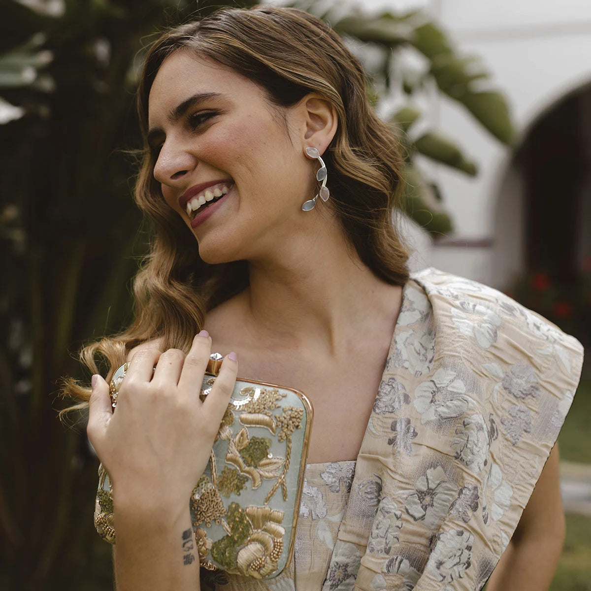 Pendientes Aura Plata Rosa Cuarzo y Azul