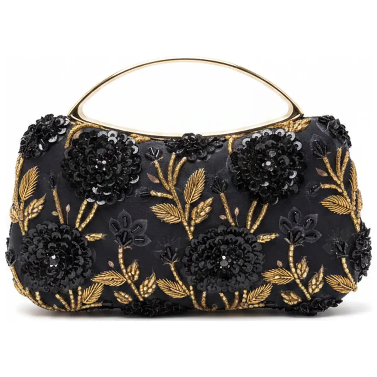 Bolso Curva Asa Nocturna Negro y Dorado