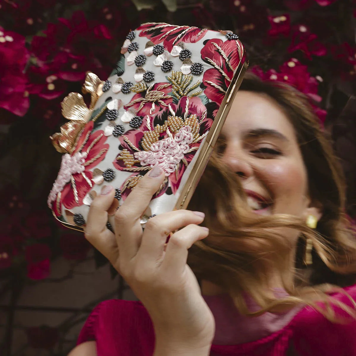 Bolso Flor Garra Vitafresh Coral y Rosa