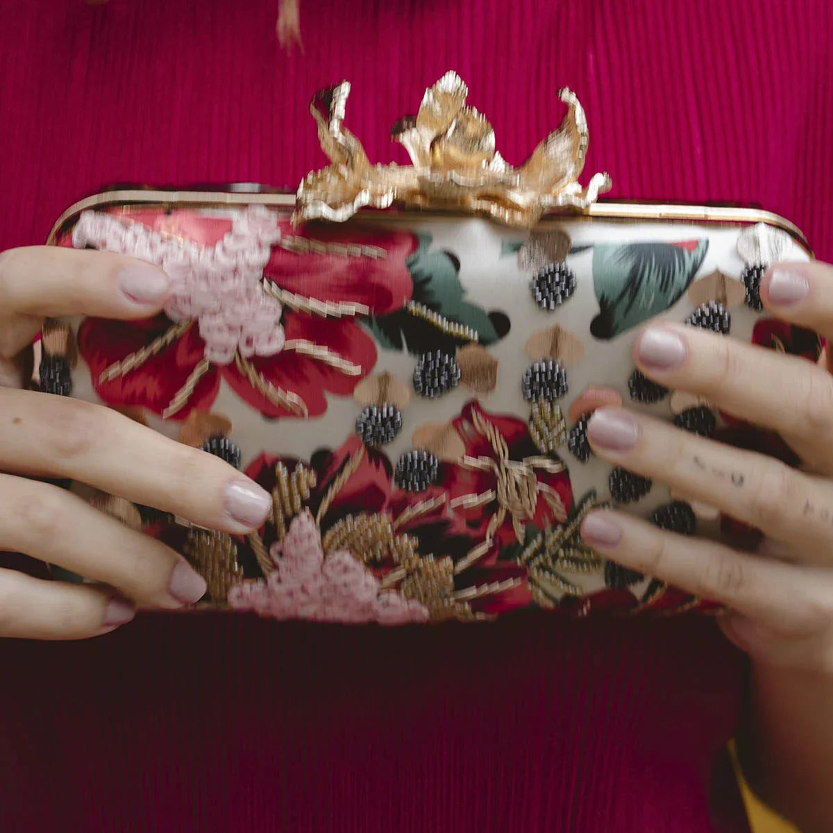 Bolso Flor Garra Vitafresh Coral y Rosa