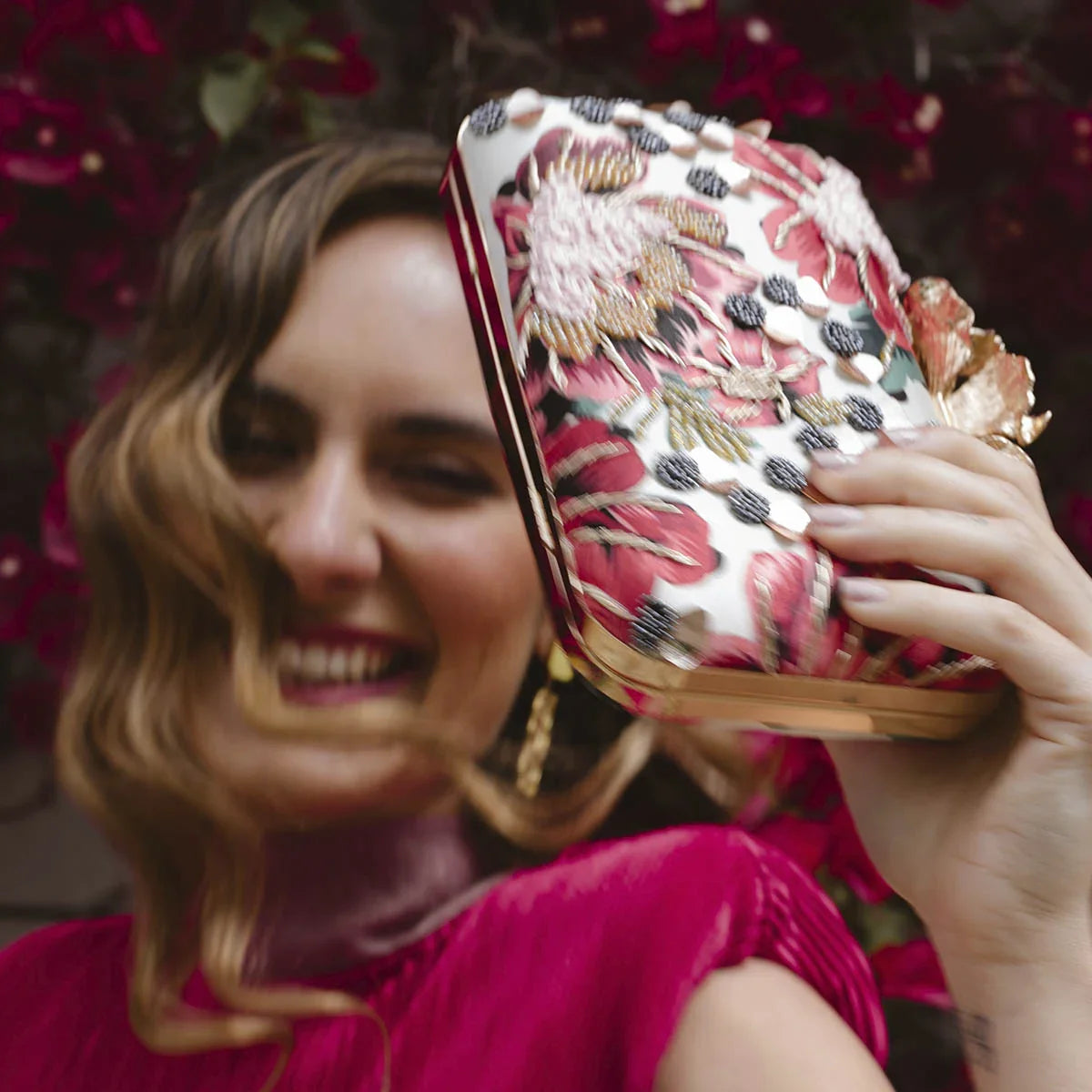 Bolso Flor Garra Vitafresh Coral y Rosa