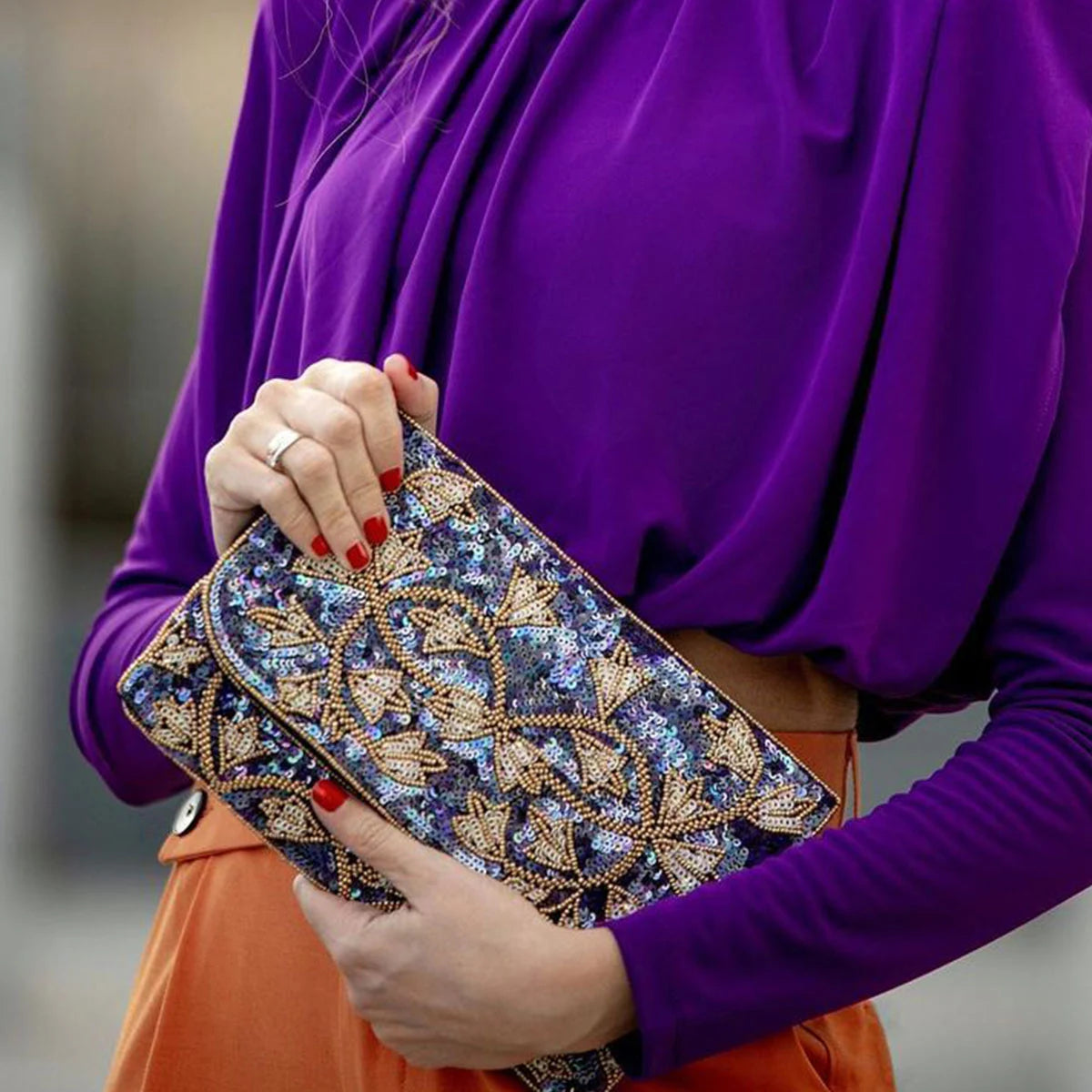 Bolso Sobre Nicobar Azul Morado