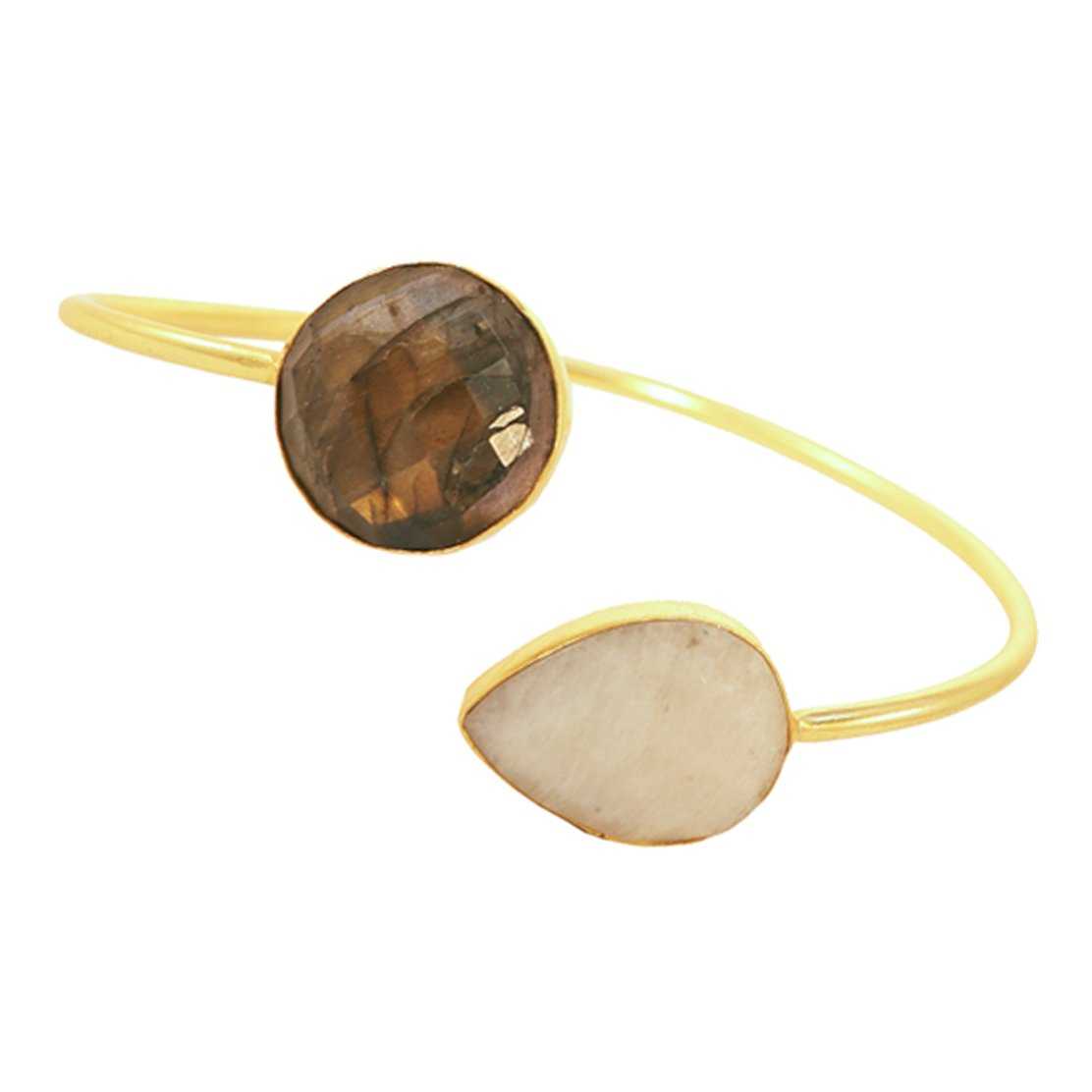 Brazalete Cg Labradorita y Piedra Lunar