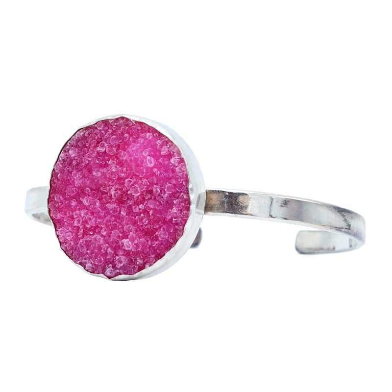 Brazalete Reloxo Plata Fucsia