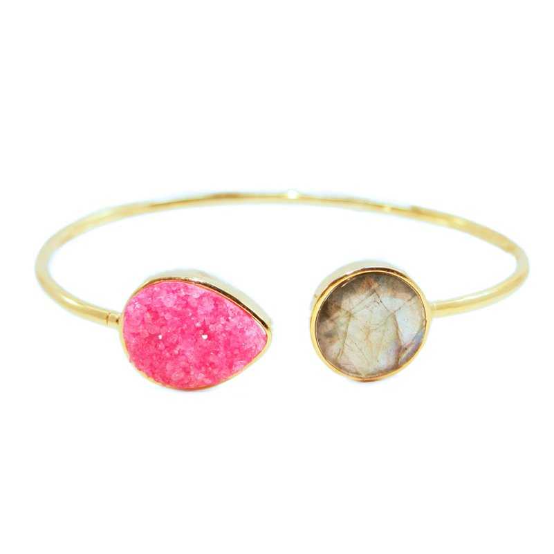 Brazalete Nilo Fucsia y Labradorita