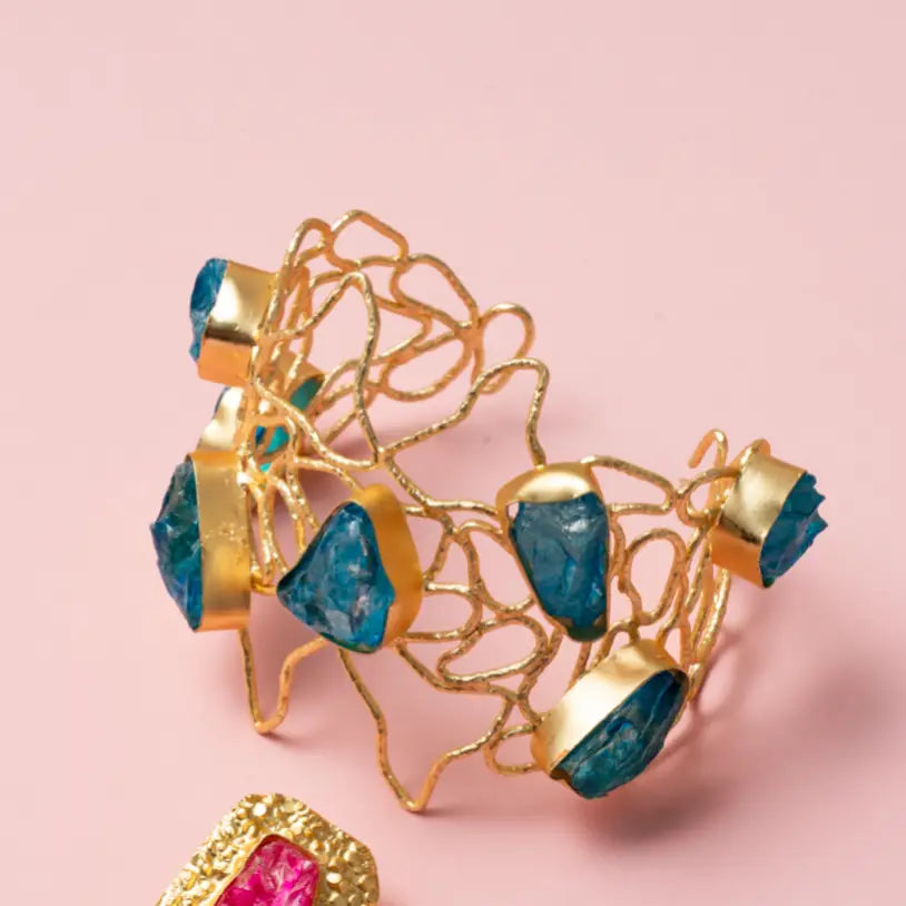 Brazalete Úrsula Ed. Limitada Rough Azul Turquesa