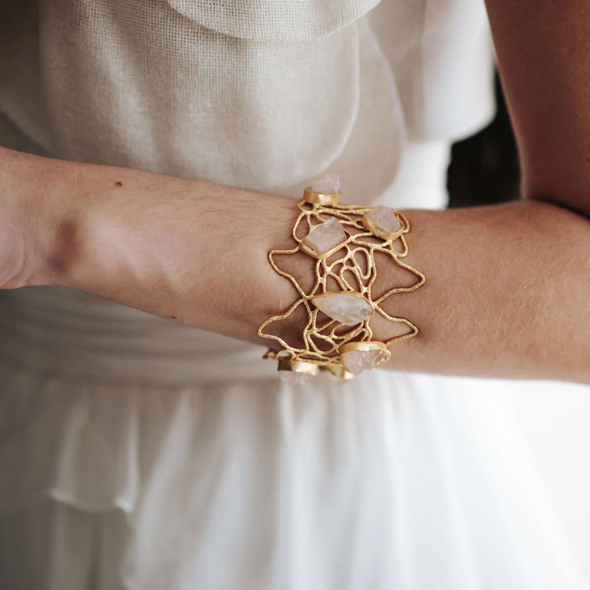 Brazalete Úrsula Rosa Cuarzo