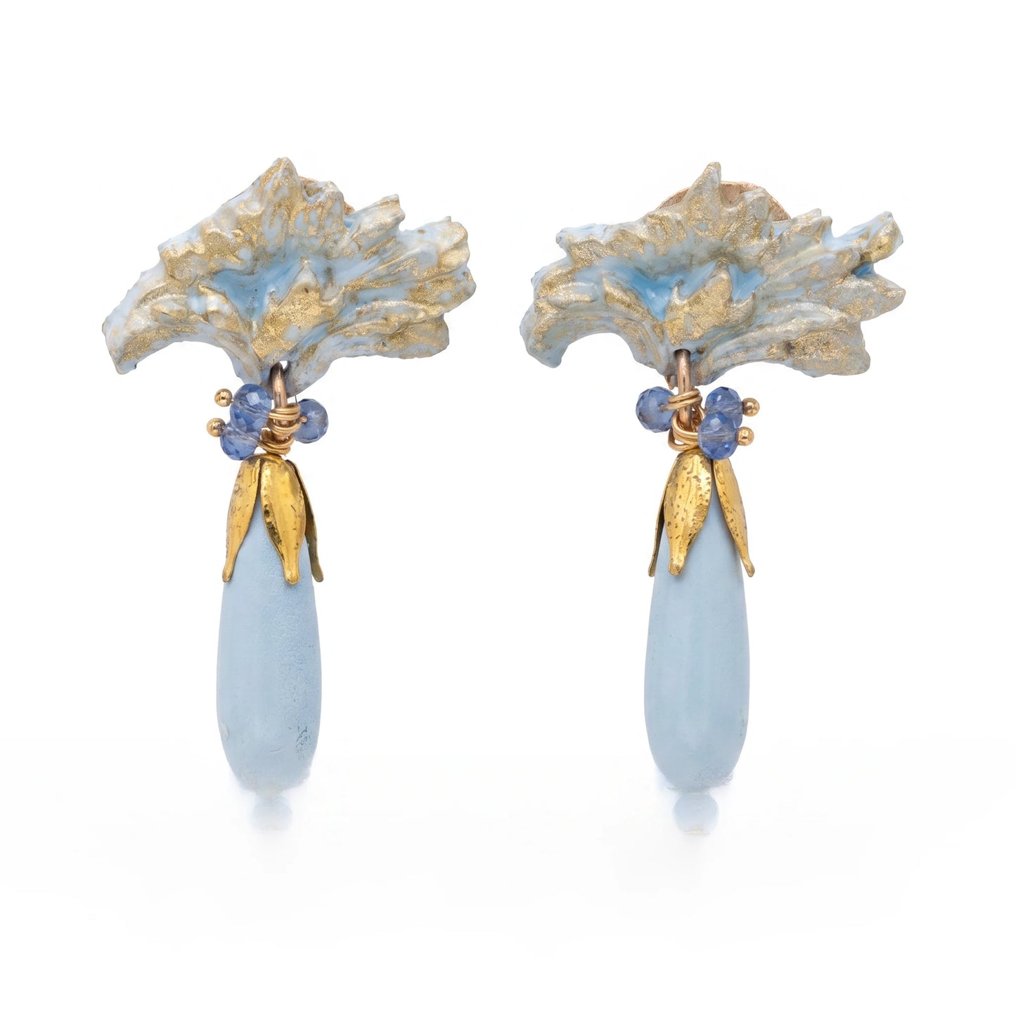 CSDV - Pendientes Mini Lágrima Clavel Celeste