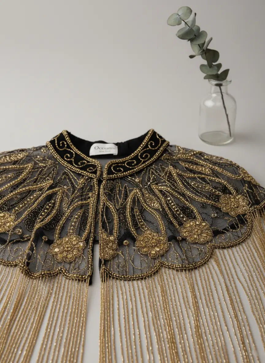 Capa Joya Leaf Negra y Dorado