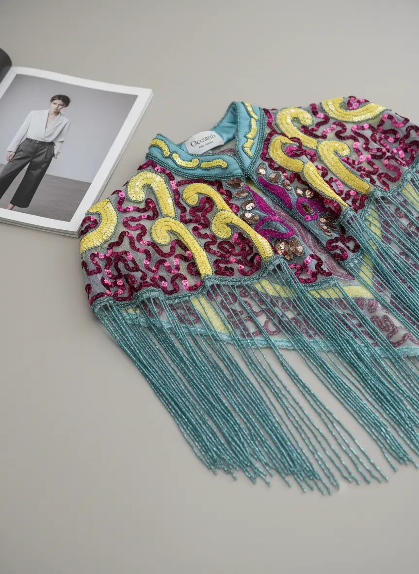 Capa Joya Multi Arte vivo Azul claro, Amarillo y Fucsia