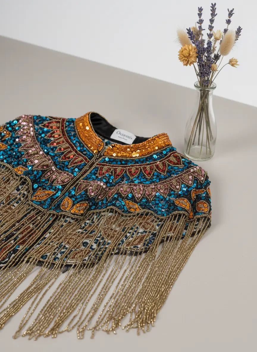 Capa Joya Multi Brillo Naranja, Azul turquesa y Rosado