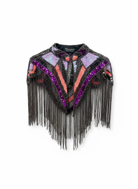 Capa Joya Multi Étnica Lila, Naranja flúor y Fucsia