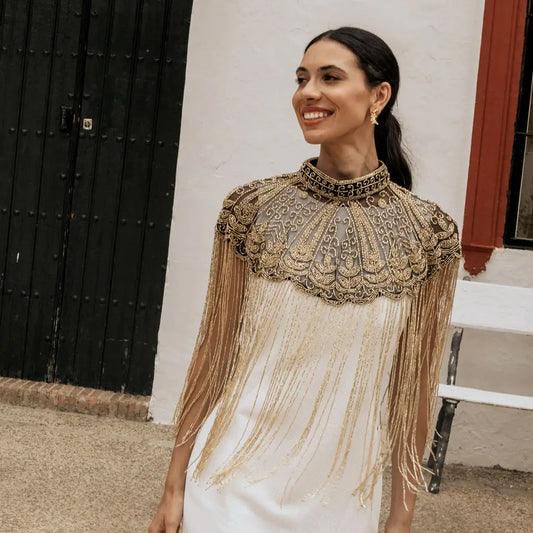 Capa Joya Bollywood Dorado y Negro