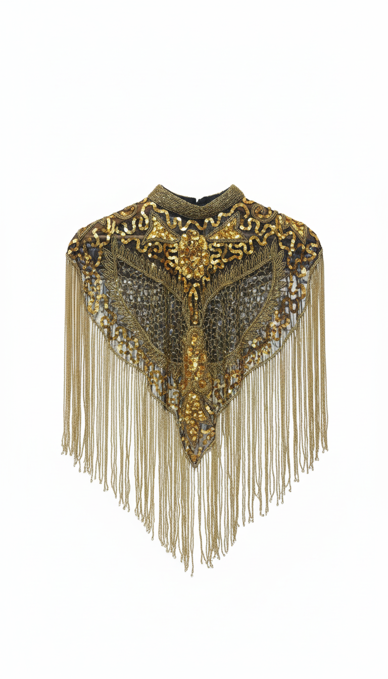 Jewel Cape Aura Gold Sequins